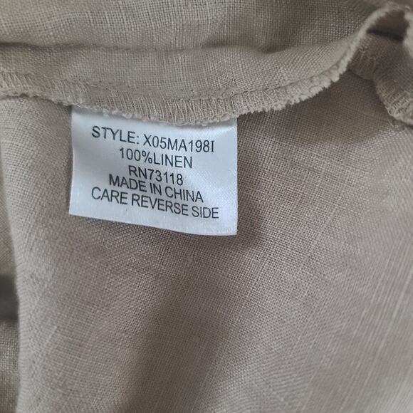 David Dart Collection Vintage Linen ladies button up beige Size 3x Quiet luxury - Picture 6 of 9